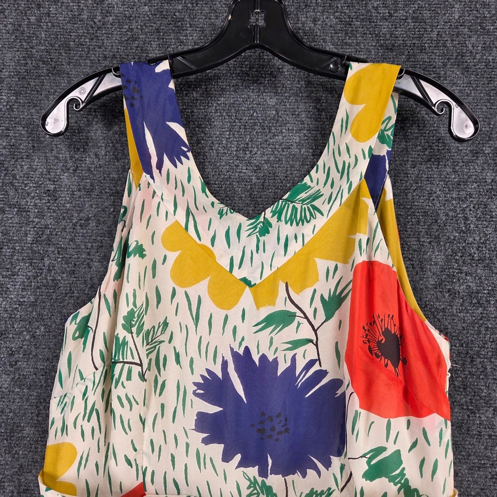 Girls from Savoy Anthropologie Silk Floral Poppy Fit and Flare Dress Size 10 - Picture 9 of 16